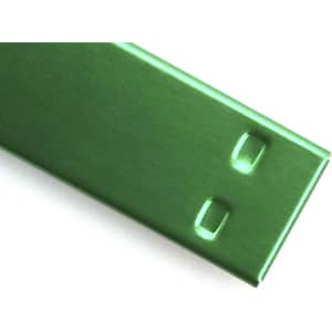 A green USB memory stick with a sleek metallic finish and a USB connector end.