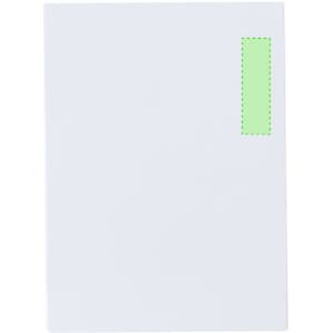 A blank white document with a green-highlighted area on the right side.