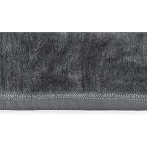 A grey fleece fabric with a smooth edge, featuring a soft texture. It has a consistent shading throughout.