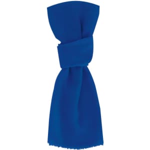 A blue Ribban Foulard scarf with a tied design and a soft, textured finish. It features a logo.