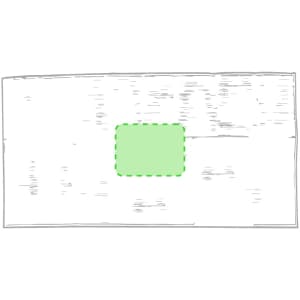A lightweight, absorbent towel in a rectangular shape, featuring a green centre against a white background.