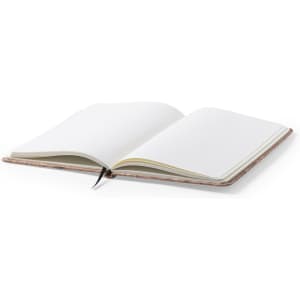 An open Hartil Notepad with a simple, elegant design featuring blank pages and a textured cover.