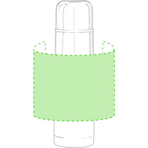 A drink bottle in a sleek design with a transparent body and a lid, featuring a branding logo.
