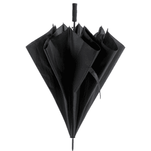 A black Panan XL umbrella, featuring a sleek design and a handle, with a logo displayed on it.