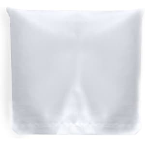 A foldable bag in a pristine white colour, featuring a simple design and a branding logo.