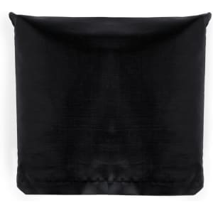 A foldable bag in black, featuring a simple design and a small logo. It is lightweight and compact.