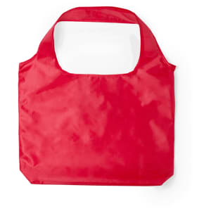 A red foldable bag with a large opening and no visible branding.