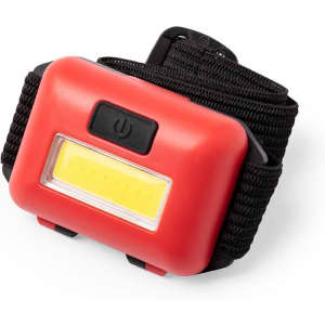 A red Vilox Torch with a black strap, featuring a rectangular light panel and a power button.