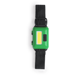 A green Vilox Torch with a rectangular light and a black strap. The product features a logo on the side.