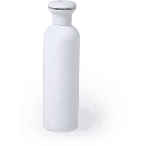 A white humidifier with a smooth, sleek design and a rounded top, featuring a logo.