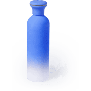 A blue and white gradient humidifier with a rounded top and a smooth texture. It features a logo on the body.