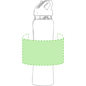 A drink bottle in a sleek design with a white base and a contrasting cap, featuring a logo.