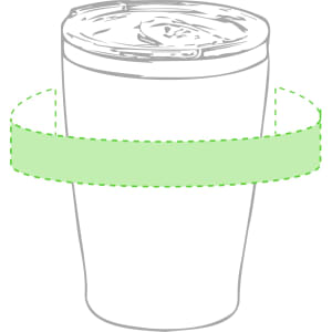 A drink bottle with a lid, featuring a solid design and an unidentified logo, predominantly in a light green colour.