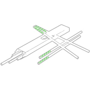 A set of reusable drinking straws in green, featuring a carrying case and multiple straw pieces.