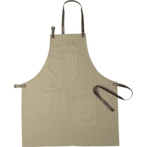 A tan Vurcex apron featuring multiple pockets and dark straps, designed for workwear use.