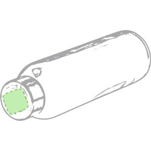 A drink bottle with a sleek design, featuring a silver neck and a smooth, green body. It has a logo.