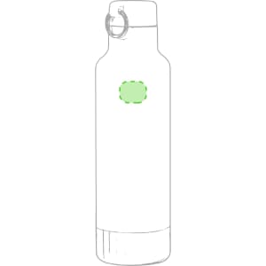 A drink bottle in a sleek design, featuring a loop cap and a placeholder for branding, in a solid colour.