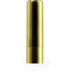A gold tube of Tarian Lip Balm with a sleek, reflective surface and a rounded cap.