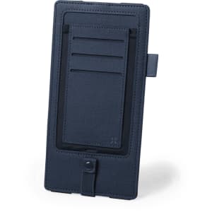 A navy Merson Charger Organizer featuring slots for cards and a secure closure, with a sleek fabric finish.