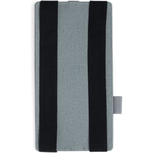 A grey Merson Charger Organizer featuring two black straps, designed for holding multiple wireless chargers.