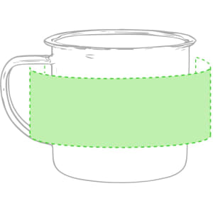 A green Kantol sublimation mug with a handle and a design space on the side.