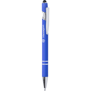 A blue Lekor Stylus Touch Ball Pen with a silver accent and a logo on the barrel.