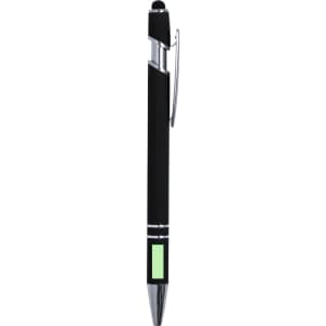A black Lekor Stylus Touch Ball Pen with a silver clip and green accent. It features a stylus tip for touchscreen use.
