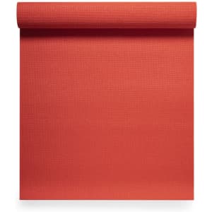 A red Nodal Mat with a textured surface, rolled out flat. It features a logo in the corner.