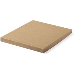 A square brown cardboard box with a flat lid, featuring a simple design and no visible branding.