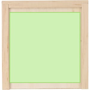 A wooden game board frame with a bright green centre, featuring minimal design and no additional elements.