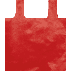A vibrant red foldable bag with two shoulder straps, featuring a smooth texture and no visible logos.