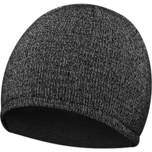 A black and grey Terban Hat, a knitted beanie with a smooth, snug fit. It features a logo on the side.