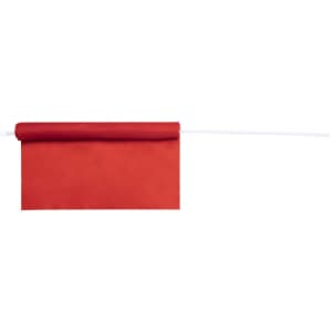A red pennant flag attached to a white pole, suitable for exhibitions and events.