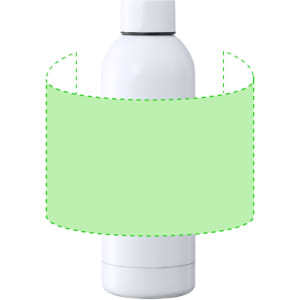 A drink bottle in white with an insulated design, featuring a placeholder for branding or decoration.