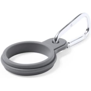 A grey Gotan Hanger with a metal carabiner attached, designed for outdoor use. It features a simple circular design.