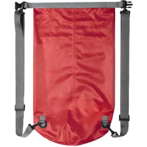 A red Tayrux Backpack with grey straps and a top strap for easy carrying. It features a simple, streamlined design.