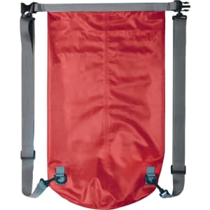 A red Tayrux Backpack with grey shoulder straps and buckles, featuring a simple design.