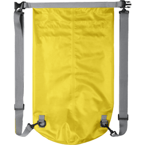 A yellow Tayrux backpack with grey straps and clips, featuring a simple design and no visible logos.