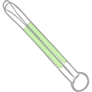 A drink bottle holder featuring a green lanyard with an attached loop. The product includes a logo.