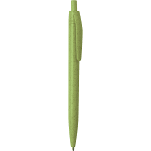 A green Wipper Pen with a clip and a smooth barrel, featuring a logo.
