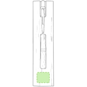 A green Locen Pen Pouch with a clip, designed for storing pens, set against a light background.