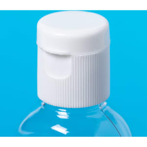 A clear bottle with a white screw cap, designed for hydroalcoholic gel.
