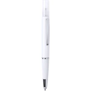 A white multifunction antibacterial pen with a shiny silver clip and a sleek design.