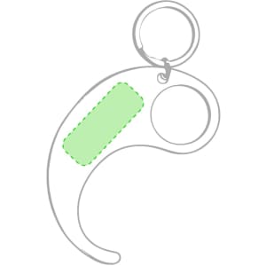 A green Kozko Keyring Anticontact with a circular keyring attachment.