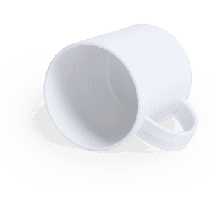 A white antibacterial coffee mug with a handle, featuring a simple design and no visible branding.