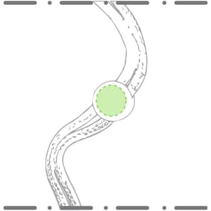 A green lanyard features a circular attachment point, designed for exhibitions and events.