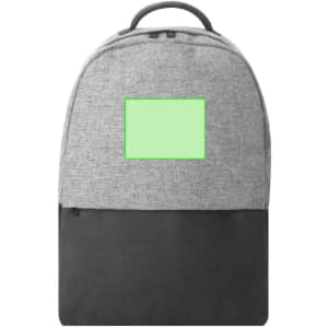 A grey and black Terrex Backpack featuring a front pocket and a logo or branding on the surface.