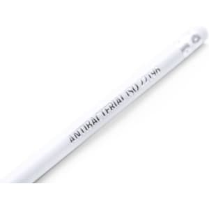 A white antibacterial pencil with a logo, featuring a smooth grey lead and a clean design.