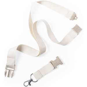 A beige Troix lanyard with clips and a keyring attachment, suitable for exhibitions and events.
