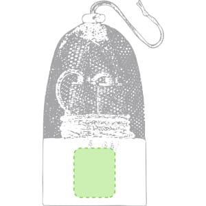A fitness set featuring a drink bottle and a pouch, predominantly grey with a green accent. Includes a logo.